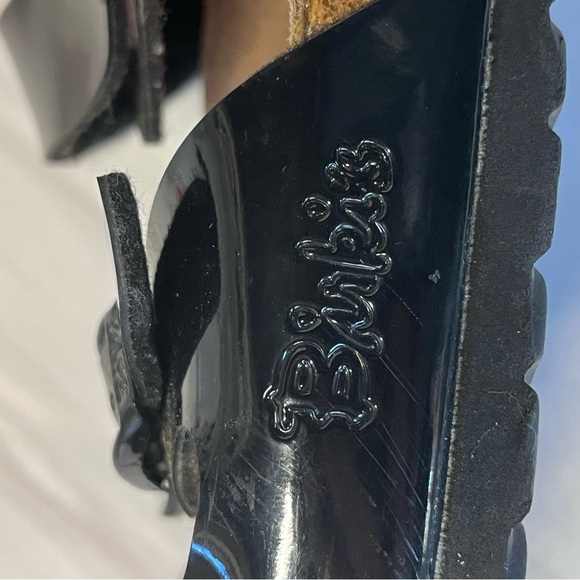 Birkenstock | Birki’s Florida Shiny‎ Black 3 Straps Sandals W7 M5 EU 38 Leather - Picture 10 of 12